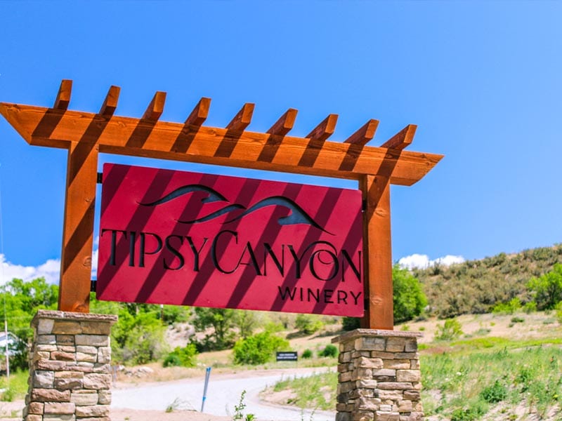 Tipsy Canyon Winery sign