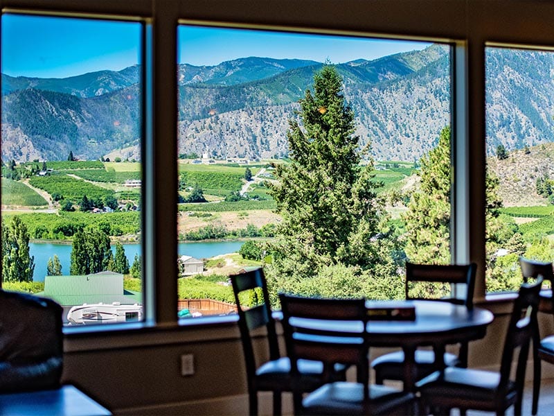 view out the window of the Tipsy Canyon Winery tasting room